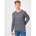 Jack & Jones Men’s Pannel Knit Crew Neck Sweater, Navy/White, XX-Large