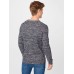 Jack & Jones Men’s Pannel Knit Crew Neck Sweater, Navy/White, XX-Large