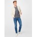 Jack & Jones Men’s Pannel Knit Crew Neck Sweater, Navy/White, XX-Large