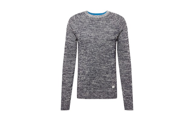 Jack & Jones Men’s Pannel Knit Crew Neck Sweater, Navy/White, XX-Large