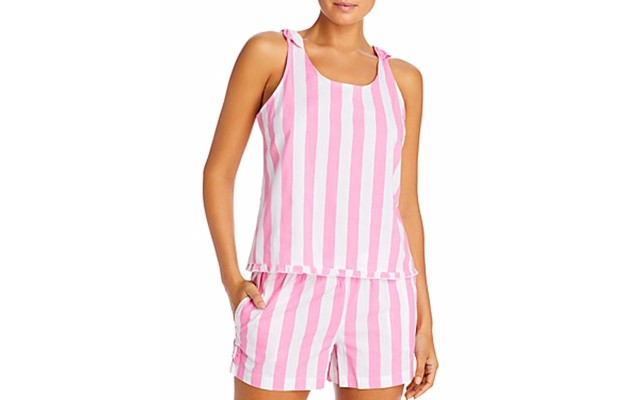 Jane & Bleecker New York Striped Tank & Shorts Pajama Set, Pink Stripe, Small