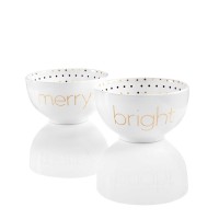 Jay Imports Merry and Bright Set of 2 Word Bowls