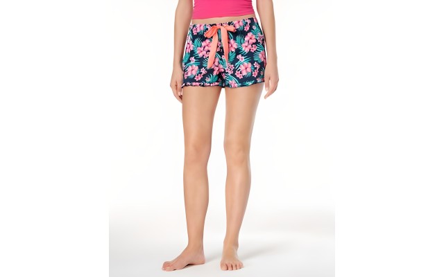  by fer Moore Printed Boxer Pajama Shorts (Tropical Floral, XS)