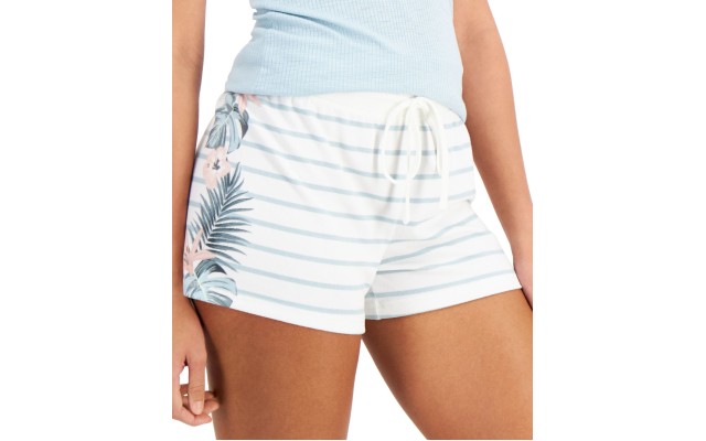  Womens Drawstring Pajama Sleep Shorts, Green, X-Large