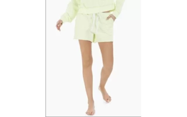 Jenni French Terry Pajama Shorts, Yellow, Large