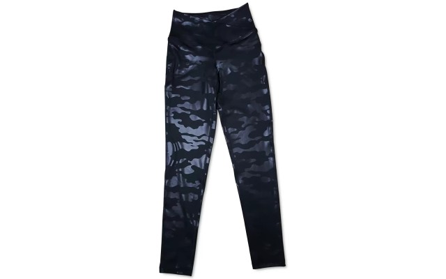  On Repeat Crossover Full Length Printed Leggings, Charcoal, X-Small