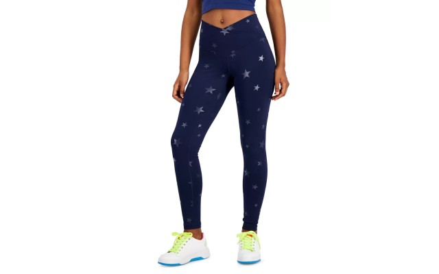  On Repeat Crossover Full Length Printed Leggings, Navy, X-Large