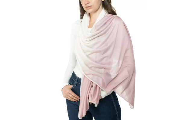  On Repeat Jersey Wrap Scarf, Pink Ombre
