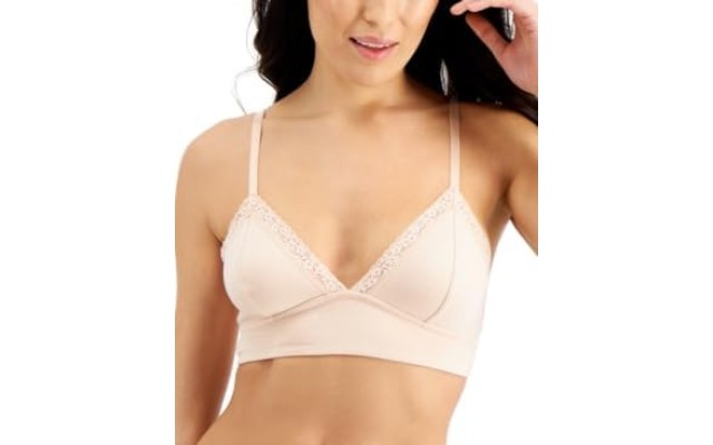  On Repeat Wide Lace Bralette, Nude, Large