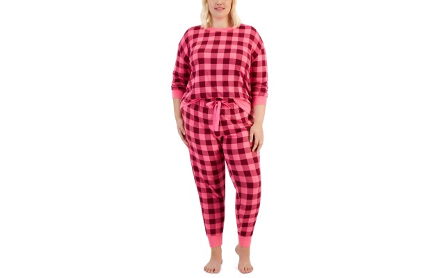  Plus Size 2-Pc. Printed Supersoft Packaged Pajama Set, Pink, 1X