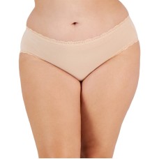 Jenni Plus Size Lace-Trim Hipster Underwear, Beige, 3X