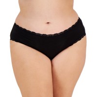 Jenni Plus Size Lace-Trim Hipster Underwear,Black, 1X