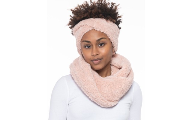  Solid Sherpa Headband, Blush, 10″x 4″