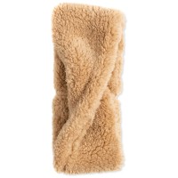 Jenni Solid Sherpa Headband, Camel, 10″x 4