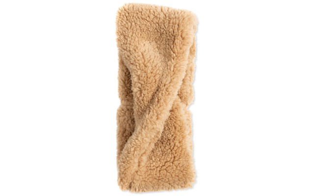  Solid Sherpa Headband, Camel, 10″x 4