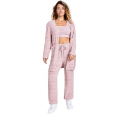 Jenni Style Not Size Fuzzy Knit Cardigan, Rose, Medium