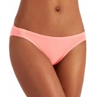 Jenni Women’s Solid Bikini Bottoms, Coral, XXX-Large
