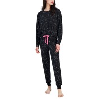 Jenni Women’s 2-Pc. Long-Sleeve Packaged Pajamas Set, Black, XX-Large
