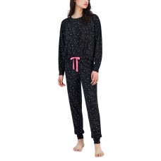 Jenni Women’s 2-Pc. Long-Sleeve Packaged Pajamas Set, Black, XX-Large