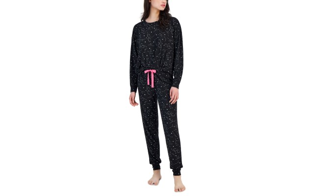  Women’s 2-Pc. Long-Sleeve Packaged Pajamas Set, Black, XX-Large
