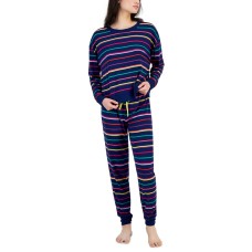 Jenni Women’s 2-Pc. Long-Sleeve Packaged Pajamas Set, Navy, X-Large