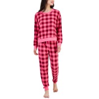 Jenni Women’s 2-Pc. Long-Sleeve Packaged Pajamas Set, Pink, X-Large