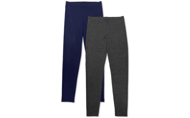  Womens 2-Pk. Leggings, Navy/Gray, Small