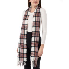 Jenni Women’s Classic Plaid Scarf, Ivory
