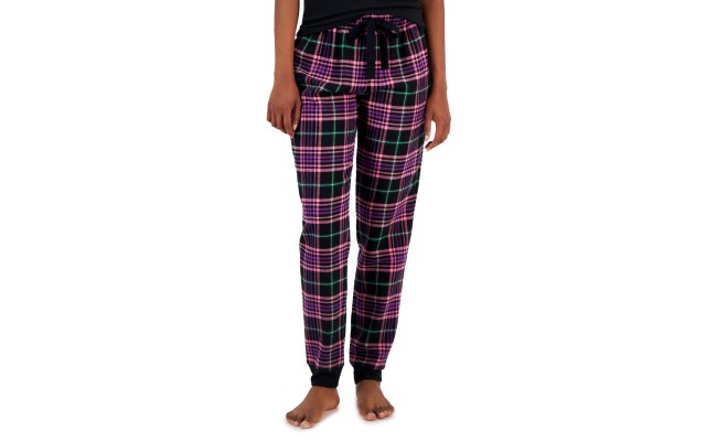  Women’s Cotton Flannel Pajama Pants, Black, X-Large