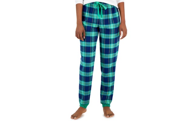  Women’s Cotton Flannel Pajama Pants, Green, X-Large