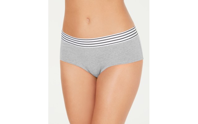  Women’s Elastic Waistband Cotton Hipster Underwear, Grey, XX-Large