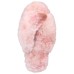  Women’s Faux-Fur Solid Crossband Slippers, Pink, Small (5-6)
