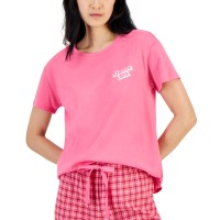 Jenni Women’s Graphic-Print Crewneck Pajama Top,Pink, Medium