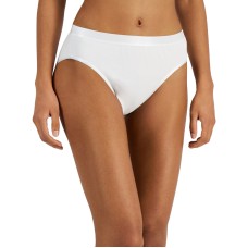 Jenni Women’s Hi-Cut Bikini Underwear, White, Large