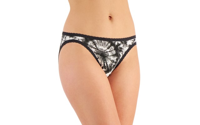  Women’s Lace Trim Bikini Underwear, Black, XX-Large