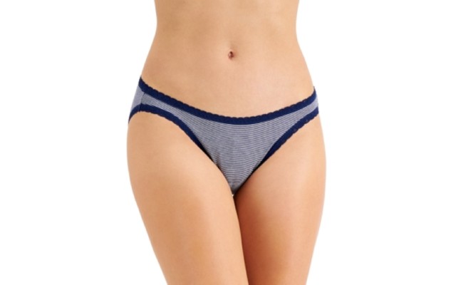  Women’s Lace Trim Bikini Underwear, Blue, XXXL