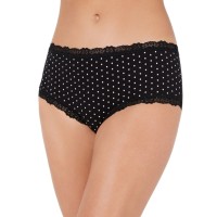 Jenni Women’s Lace Trim Hipster Underwear, Black, XXL