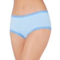Jenni Women’s Lace Trim Hipster Underwear, Light Blue, XXL