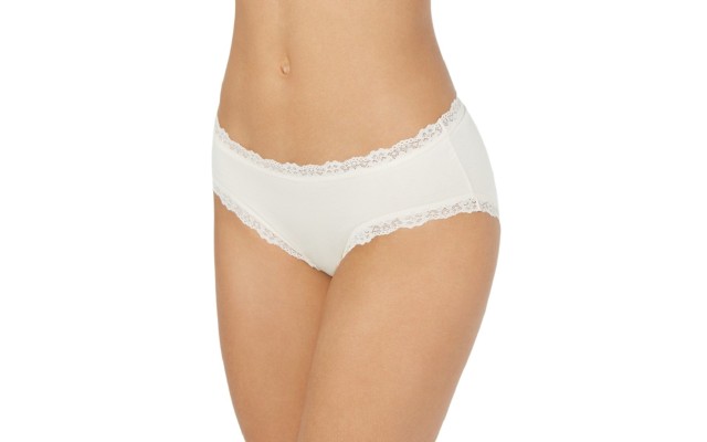  Women’s Lace Trim Hipster Underwear, White, XXXL