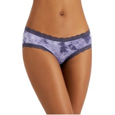 Jenni Women’s Lace Trim Striped Bikini Underwear, Purple, XX-Large