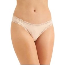 Jenni Women’s Lace-Trim Thong,Chai, XXX-Large