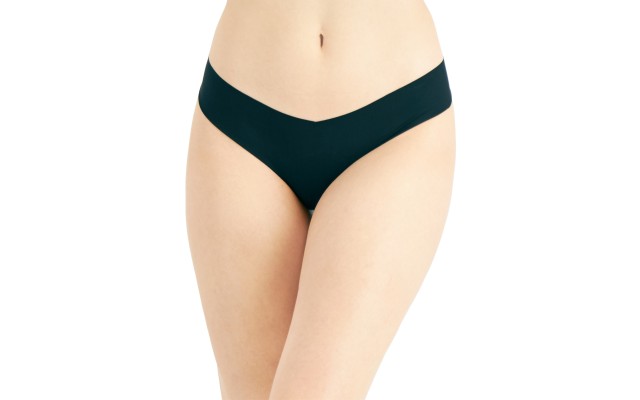 Women’s No-Show Thong Underwear, Black, Large