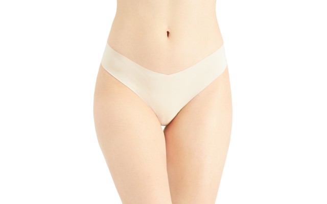  Women’s No-Show Thong Underwear, Chai, Large
