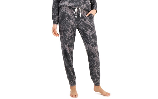  Womens Printed Super Soft Jogger Pajama Pants, Grey, XS