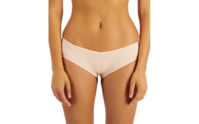  Womens Ribbed Hipster Underwear, Beige, Large