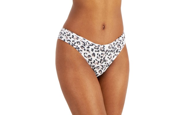  Women’s Ribbed Thong, Watercolor Leo, XL