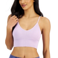 Jenni Womens Seamless Ribbed Bralette, Lilac, XXL