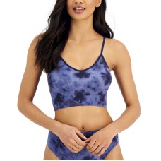 Jenni Womens Seamless Ribbed Bralette, Navy, Medium
