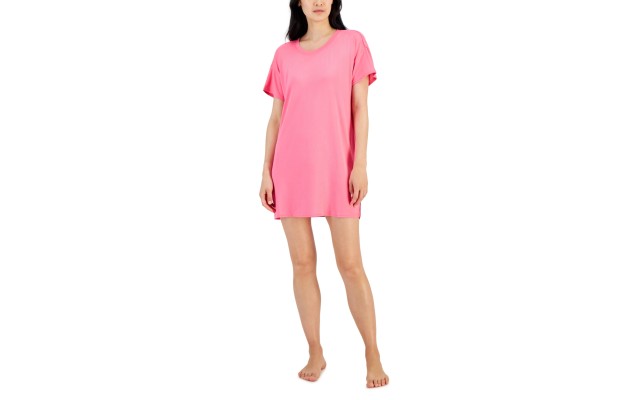  Women’s Short-Sleeve Printed Sleepshirt, Pink, XX-Large