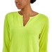  Women’s Split-Neck Pajama Top (Electric Yellow, X-Small)